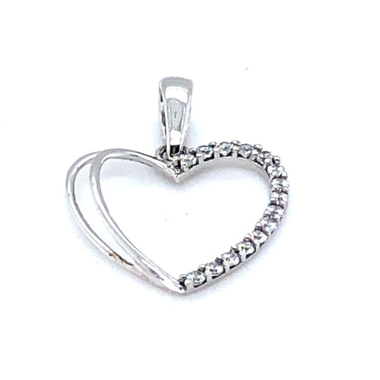 Anhänger 585/-Weißgold Herz
