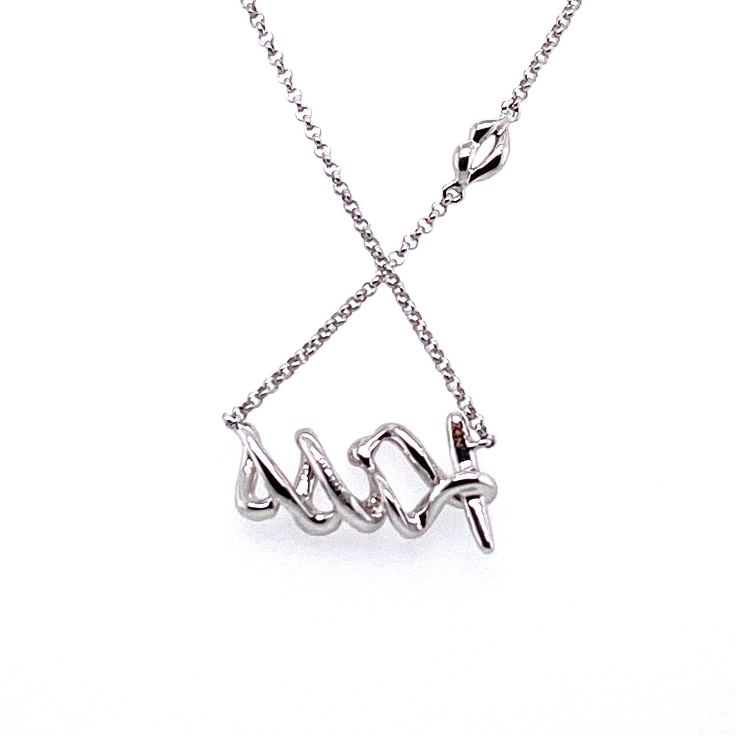 Kette 585/-Weißgold Schriftzug ,,Kiss“ mit Brillanten