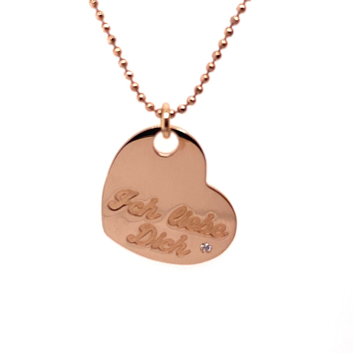 Kette 925/-Silber mit Herz Rot vergoldet