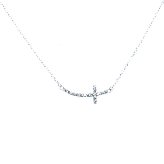 Kette 925/-Silber mit Kreuz