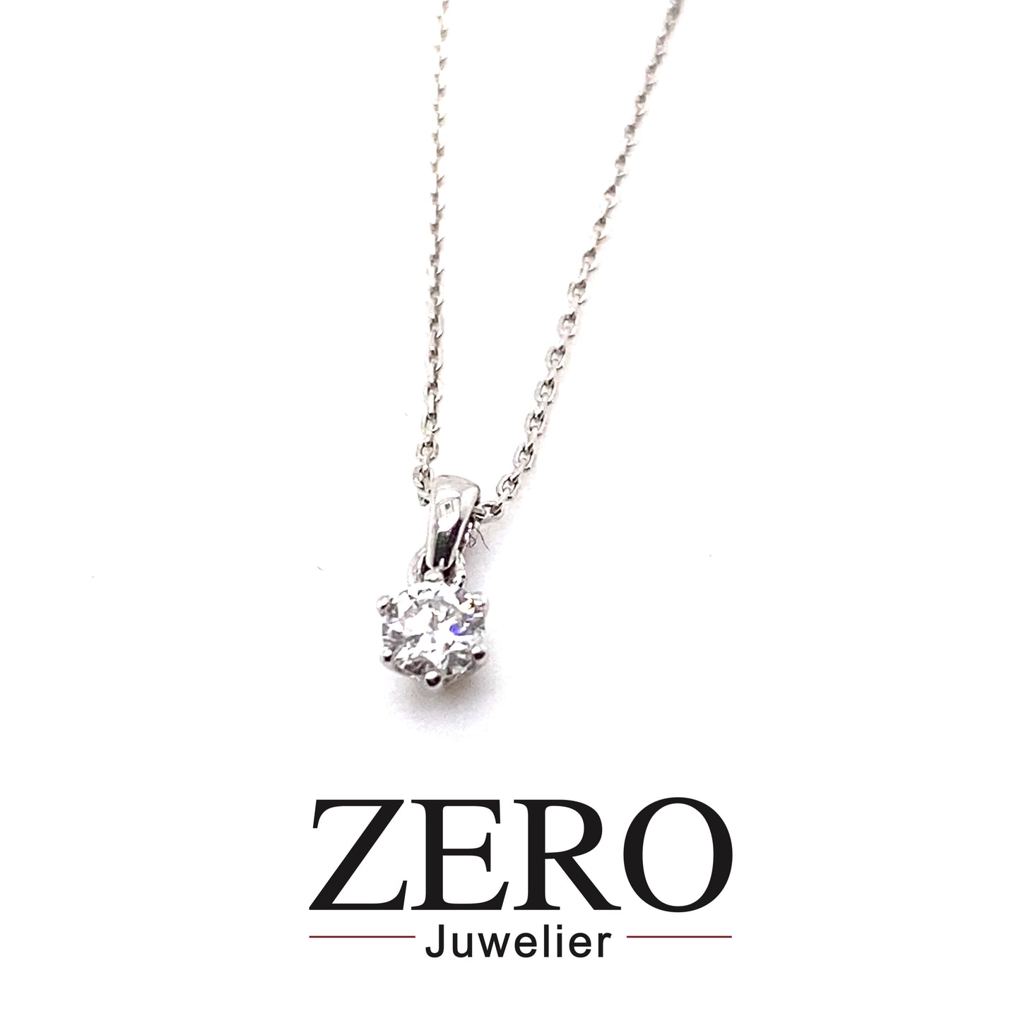 Kette mit Anhänger Brillant Solitär 585/- Weißgold
