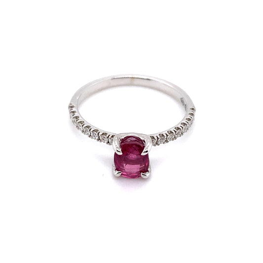 Ring Weißgold 750/- Pink Saphir Brillanten