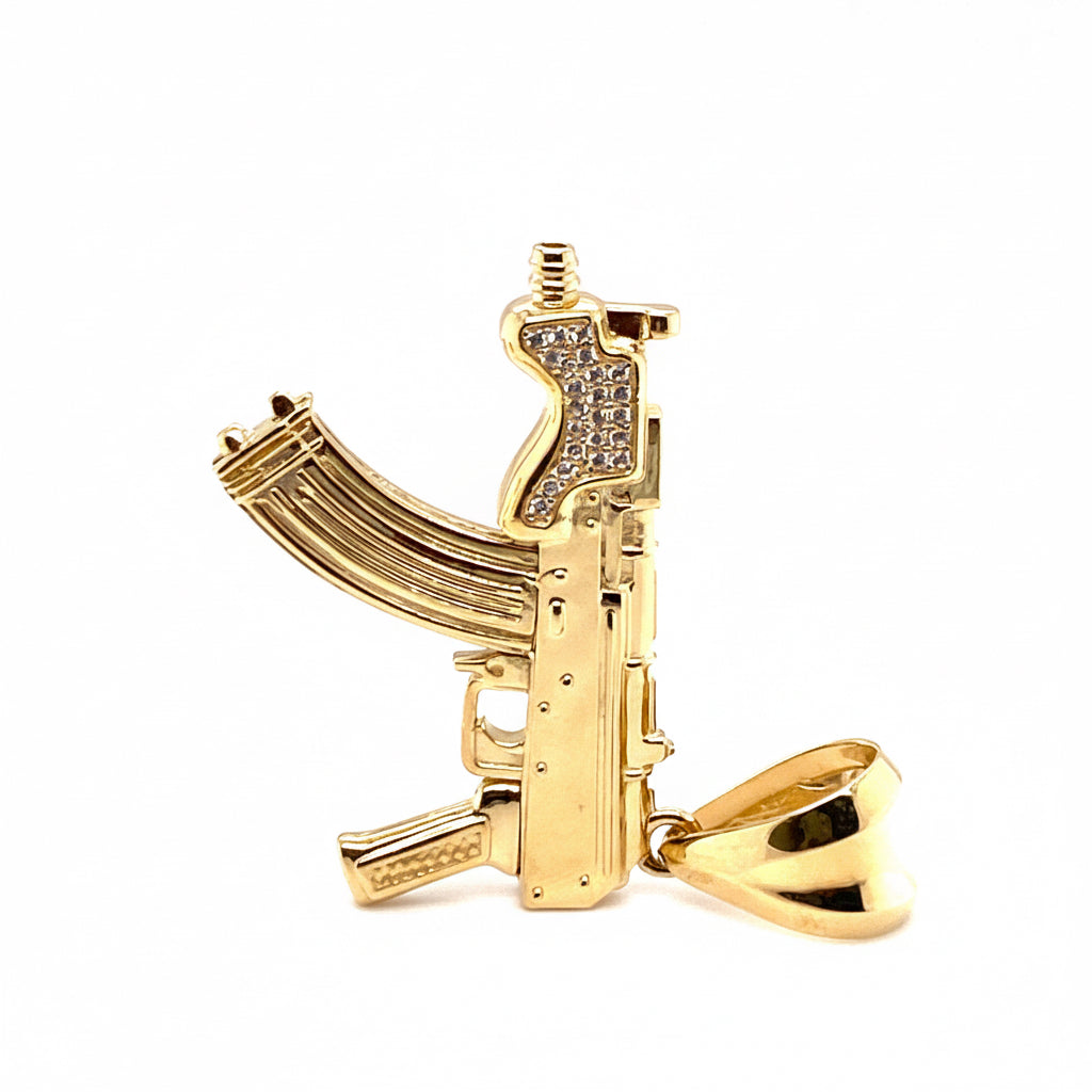 Anhänger 585/-Gelbgold Maschienenpistole