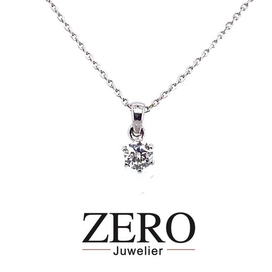 Kette mit Anhänger Brillant Solitär 585/- Weißgold