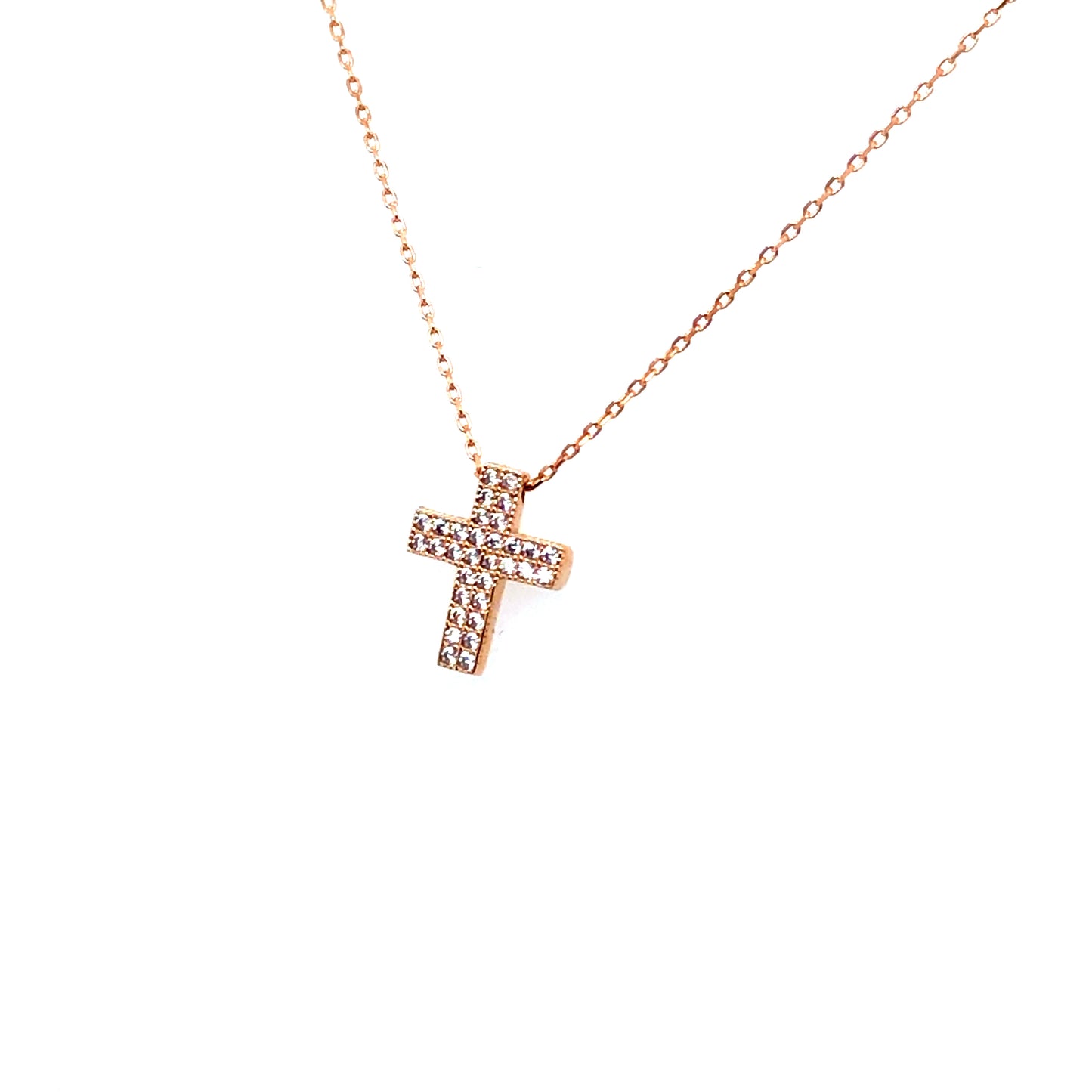 Kette 585/-Rotgold mit Kreuz