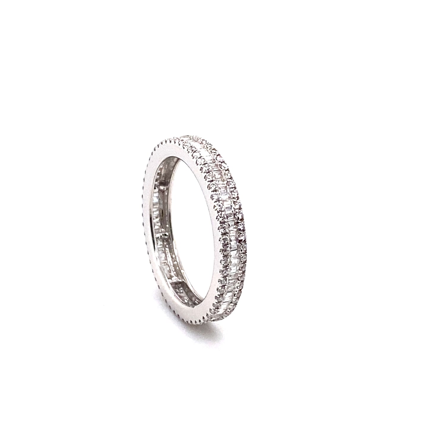 Ring 750/-Memoire Weißgold Diamanten