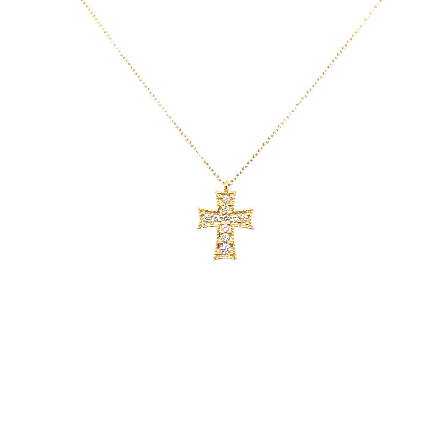 Kette 750/-Gelbgold Kreuz mit Brillanten
