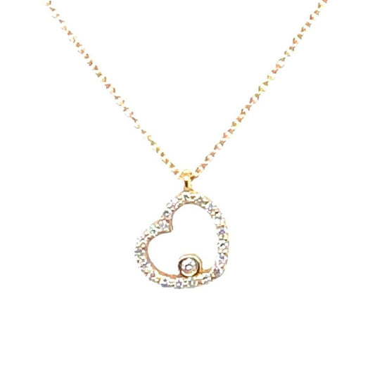 Kette 585/-Gelbgold Herz mit Brillanten