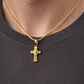 585 Gelbgold Kreuzanhänger mit Christusmotiv