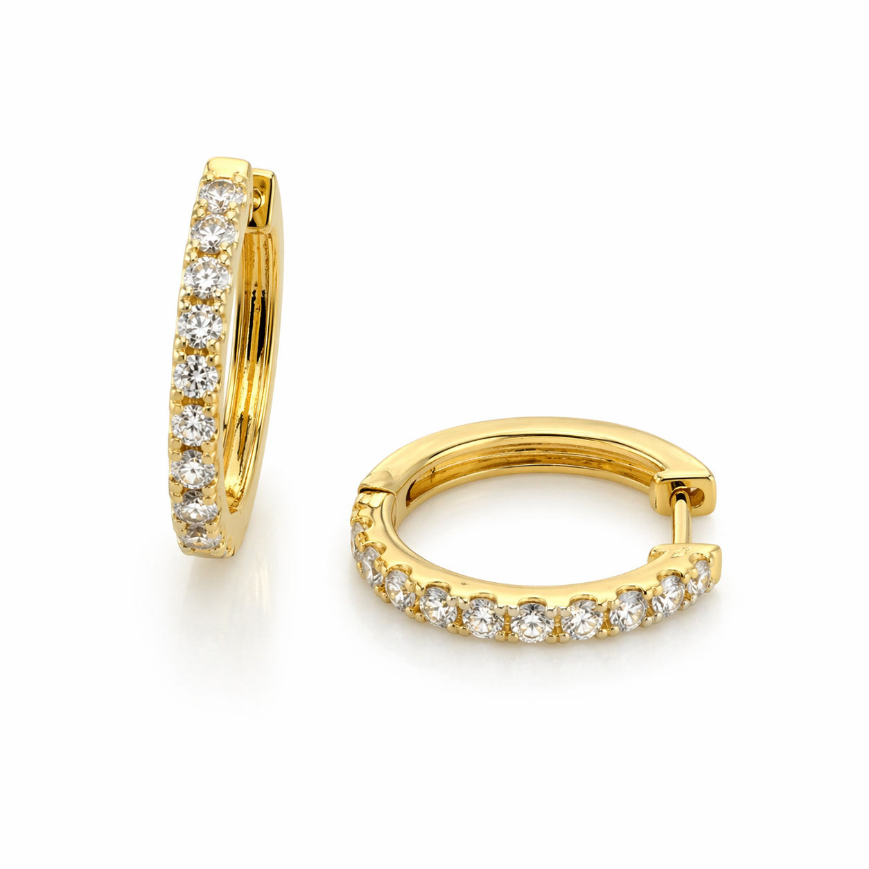 750 Gold Creolen 16mm mit Brillanten - 0,50ct.