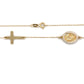 Armband 585/-Gold Kreuz & Maria Zirkonia