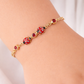 585 Gelbgold Kinderarmband mit Marienkäfern & roten Steinen