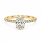Verlobungsring 585 Gelbgold mit Labordiamant Oval seitlichem Steinbesatz