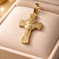 585 Gelbgold Kreuzanhänger mit Christusmotiv