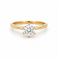 Zirkonia Ring aus 585 Gelbgold mit rundem Stein in Frontansicht
