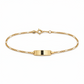 585 Gelbgold Figaro-Armband mit Gravurplatte (14/16cm)