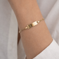 585 Gelbgold Figaro-Armband mit Gravurplatte (14/16cm)