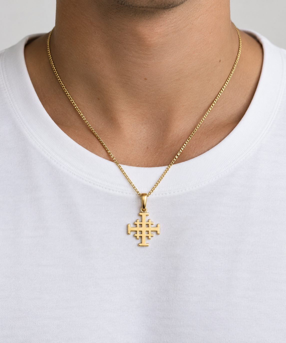 Jerusalem Kreuzanhänger 585/-Gold