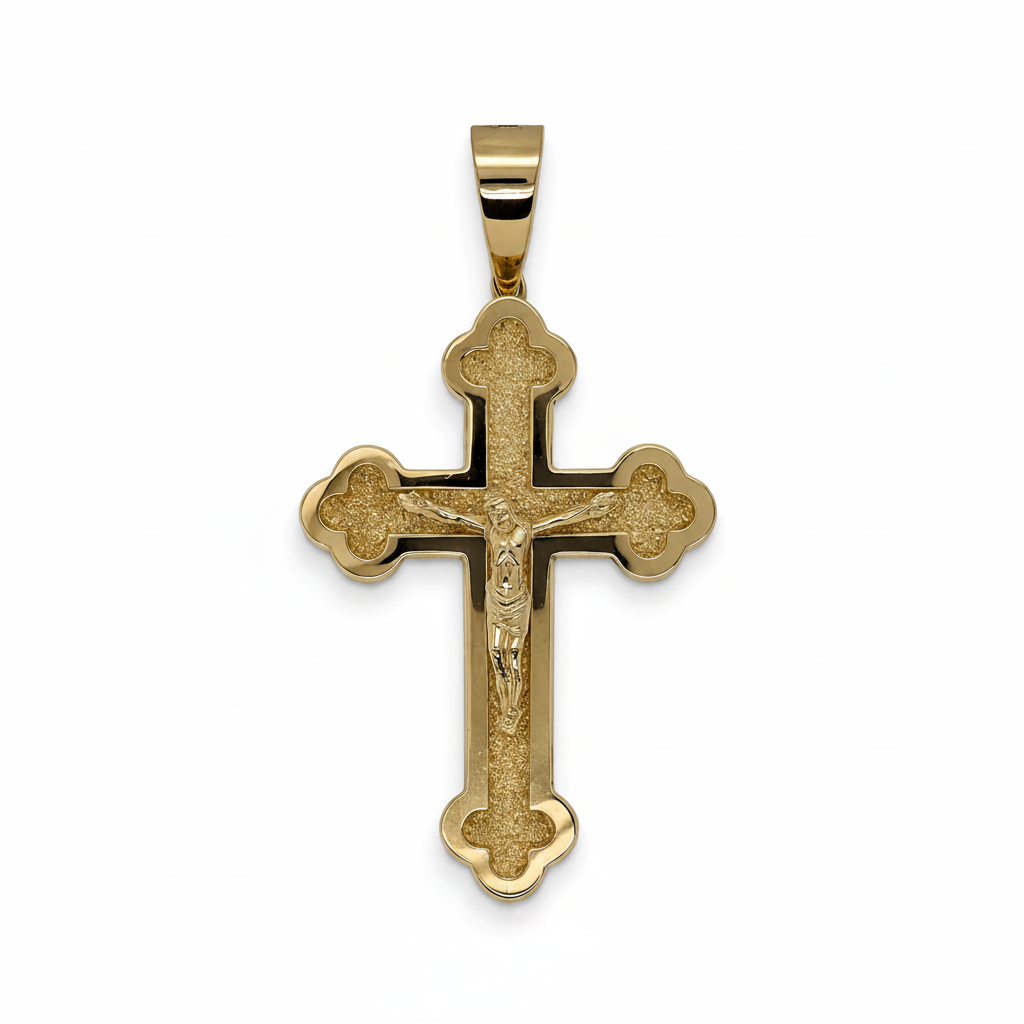 585er Gold Kreuz mit Corpus 