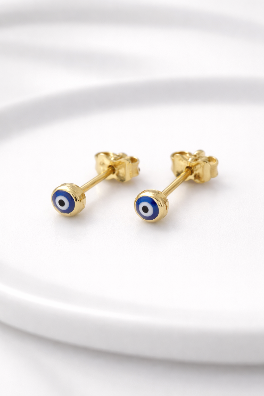 585 Gelbgold Ohrstecker mit Nazar-Auge – Schutz & Eleganz vereint