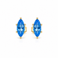 Ohrstecker aus 585 Gelbgold mit blauem Zirkonia in Marquiseform