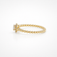 Seitenansicht Diamantring 585 Gelbgold mit Kugelschiene und rundem Brillantkopf
