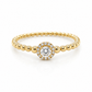 Brillantring aus 585 Gelbgold mit Kugelschiene und Diamantkranz