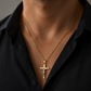 Bicolor Kruzifix Anhänger 585 Gelbgold mit Jesus-Korpus