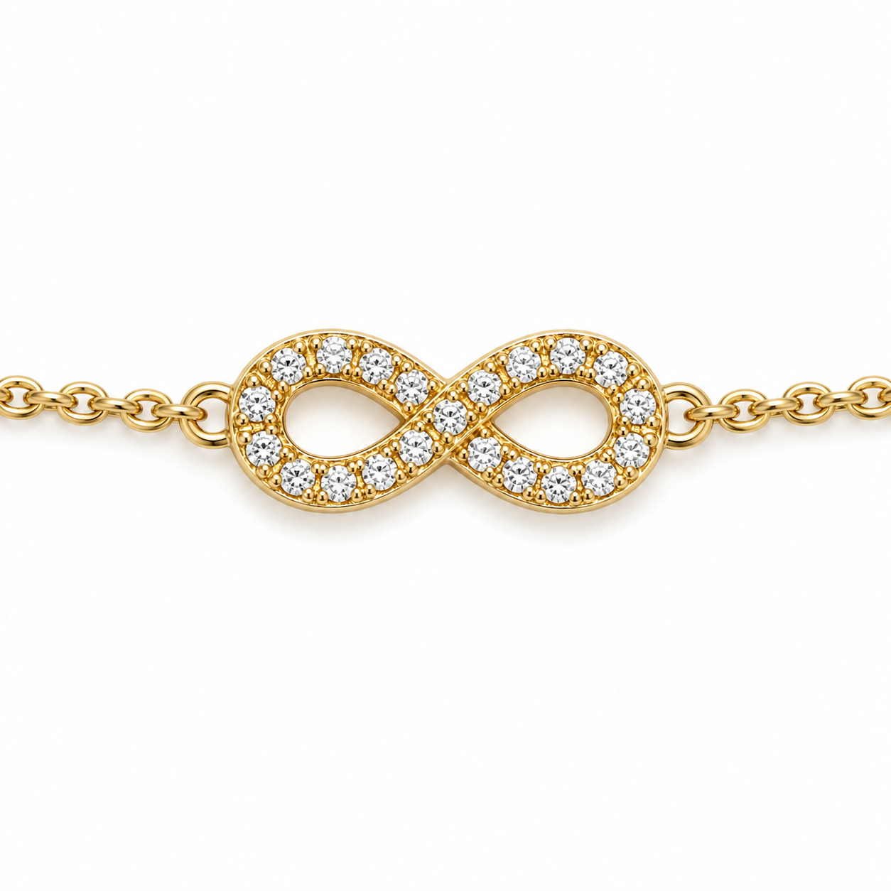 Feines Damenarmband 750 Gelbgold mit Unendlichkeitszeichen