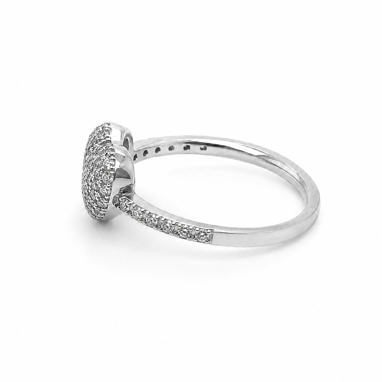 Eleganter Weißgold Ring mit Zirkonia Herz
