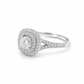 Brillantring 585 Weißgold mit seitlichem Diamantbesatz