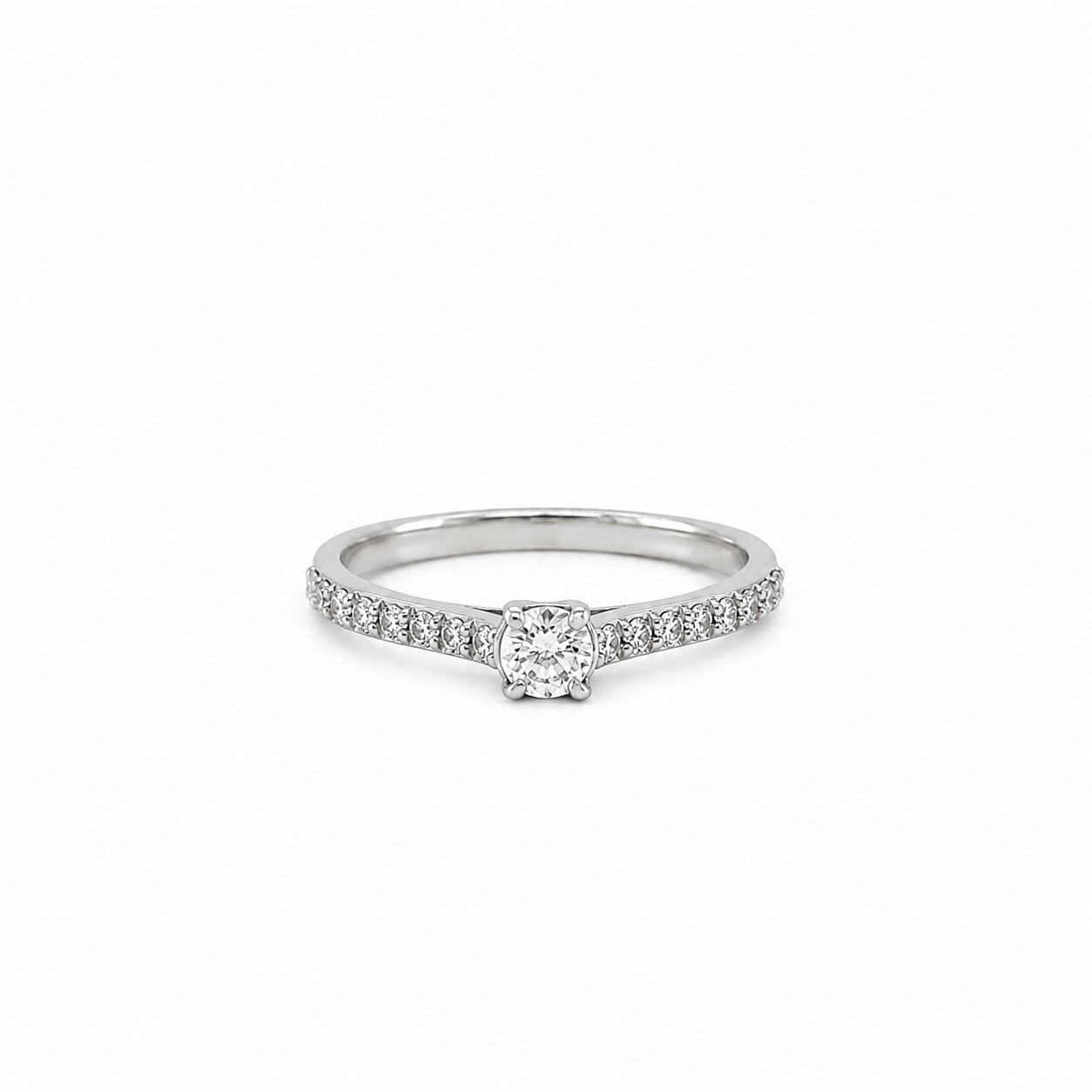 Verlobungsring 585 Weißgold mit 0,40 ct Diamanten