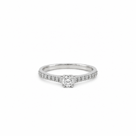 Verlobungsring 585 Weißgold mit 0,40 ct Diamanten