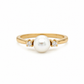 Goldring aus 585 Gelbgold mit Perle und Diamanten
