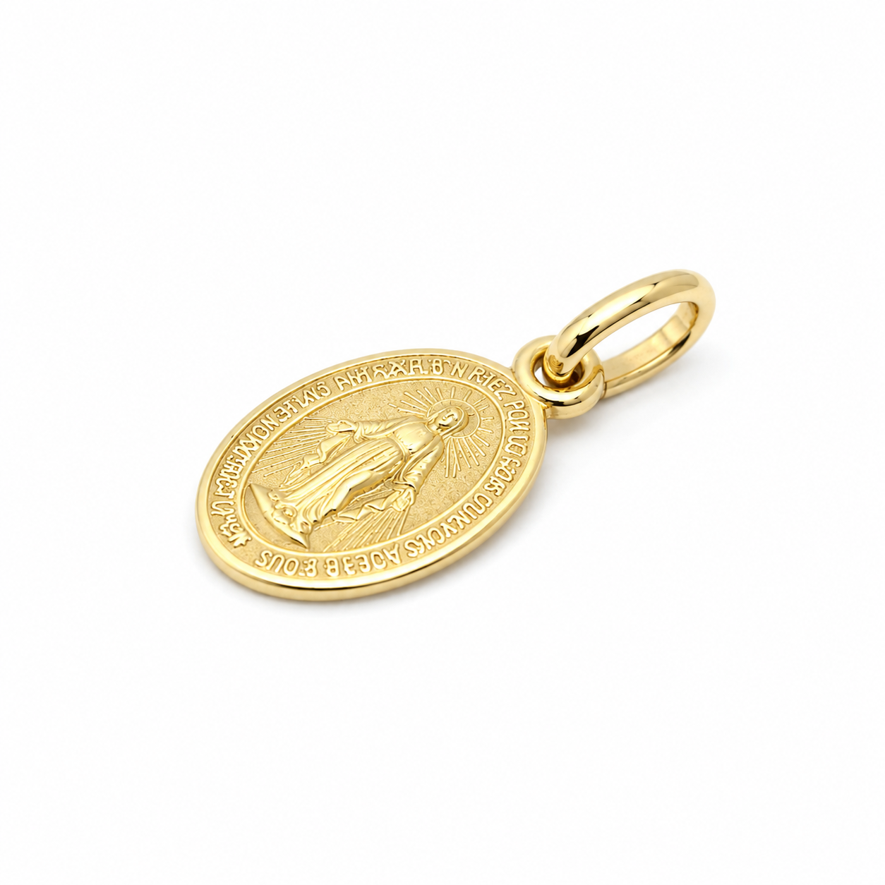 Marienmedaille 585 Gelbgold liegende Ansicht
