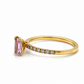 Eleganter Rosenquarzring 585 Gelbgold mit feiner Ringschiene