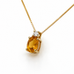 585 Gelbgold Kette mit Citrin & Brillant 0,09 ct WP – 42 cm