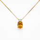 585 Gelbgold Kette mit ovalem Citrin und Brillant 0,09 ct an Venezianerkette 42 cm