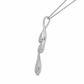 Brillantkette aus 750 Weißgold mit geschwungenem Tropfen-Anhänger, 0,20 ct. TW-SI Brillanten 