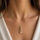 Kette mit Brillantanhänger 585/- Gelbgold & Weißgold mattiert 0,13ct. H-VS