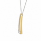 Kette mit Brillantanhänger 585/- Gelbgold & Weißgold mattiert 0,13ct. H-VS
