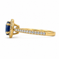 750/- Gelbgold Ring mit Saphir & Brillanten – 0,67 ct Saphir – 0,24 ct G-SI Diamanten