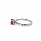 Ring 750 Weißgold mit pinkem Saphir 1,04 ct. und Brillanten 0,15 ct. G-VS – Größe 54