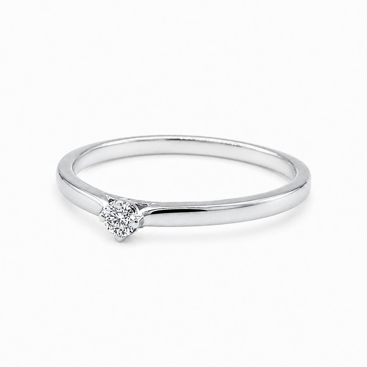 Antragsring 750 Weißgold – 0,08 ct Brillant TW-SI