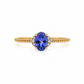 Ring aus 585 Gelbgold mit ovalem 0,53 ct Tansanit und 0,04 ct Brillanten in G-VS Qualität, Ringgröße 56
