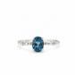 London Blue Topas Ring aus 585 Weißgold mit ovalem blauem Topas