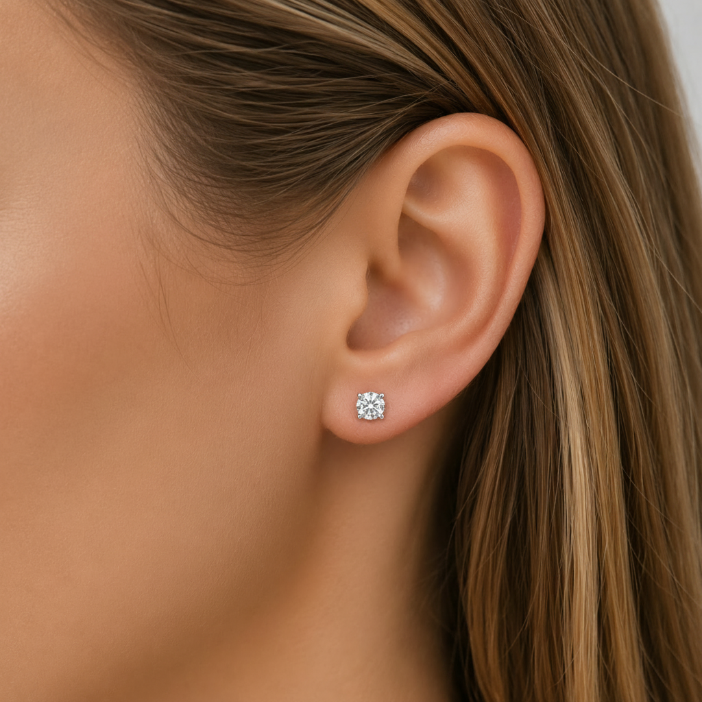 Brillantohrstecker 585 Weißgold 0,31 ct TW-SI mit 4er-Krappe