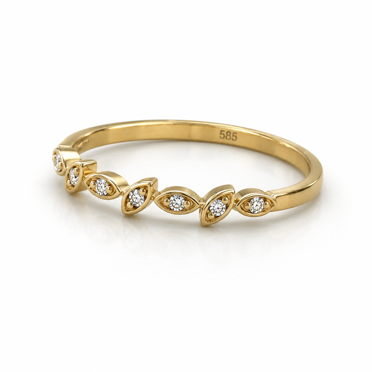 Brillantring 585/-Gelbgold Marquise Design