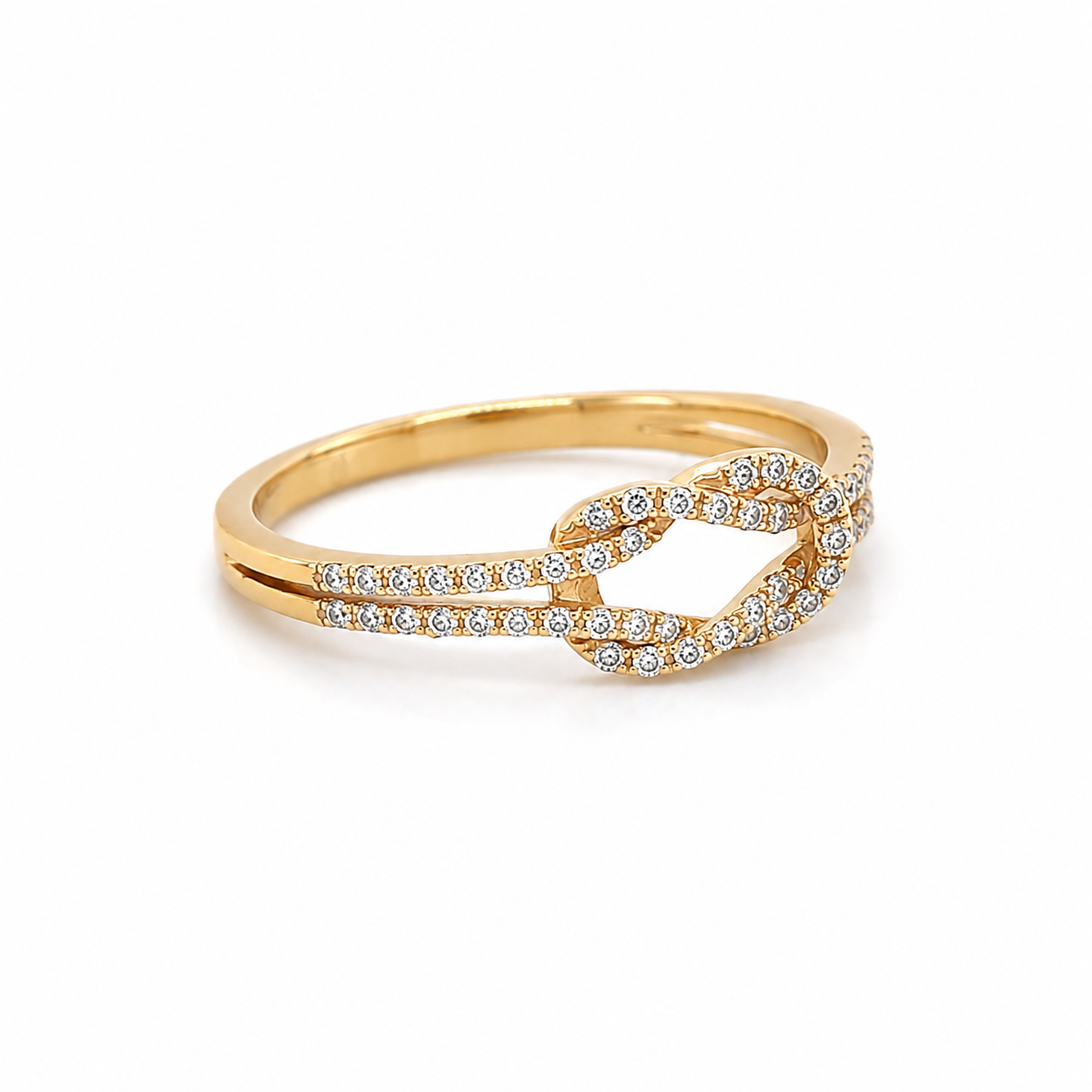 Brillantring 585/-Gelbgold Knoten Design