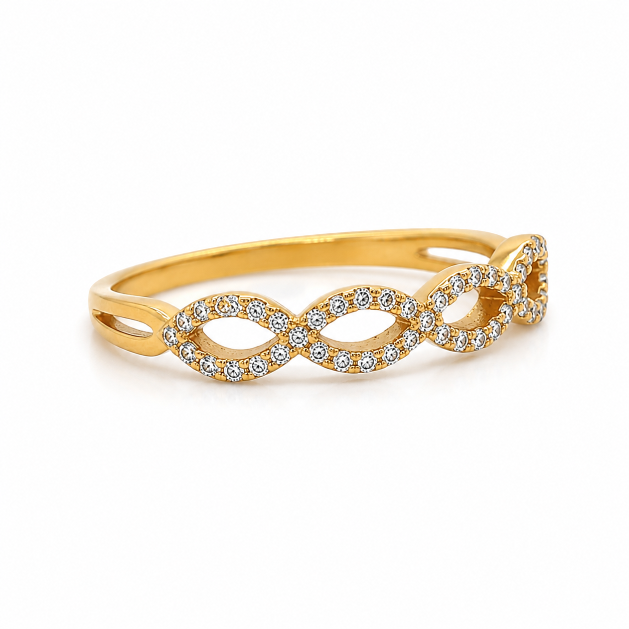 750 Gelbgold Ring mit Brillanten – Filigraner Infinity Ring 0,21 ct G-VS
